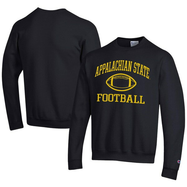 チャンピオン メンズ パーカー・スウェットシャツ アウター Appalachian State Mountaineers Champion Football Powerblend Pullover Sweatshirt Black