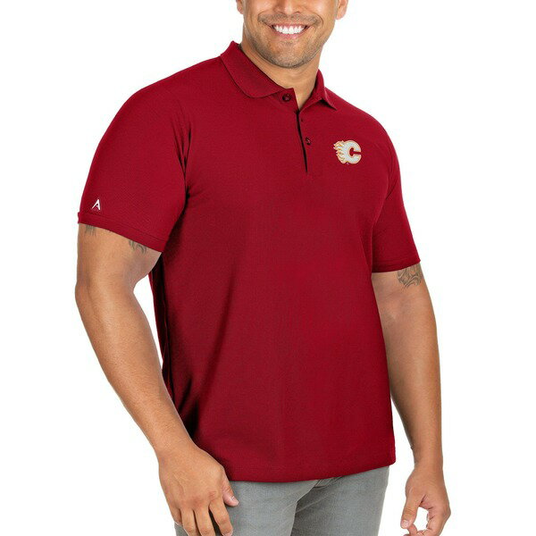 AeBOA Y |Vc gbvX Calgary Flames Antigua Big & Tall Legacy Pique Polo Red