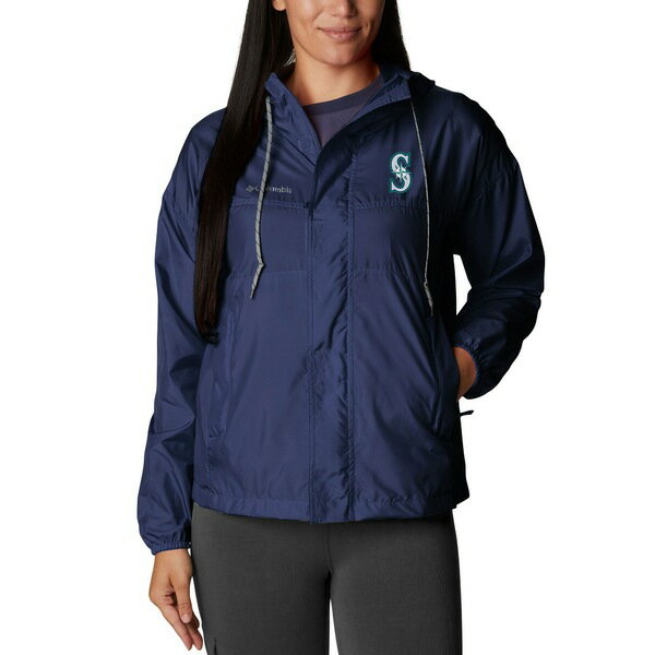 コロンビア ウィンドブレーカー レディース コロンビア レディース ジャケット＆ブルゾン アウター Seattle Mariners Columbia Women's Flash Challenger FullZip Windbreaker Jacket Navy