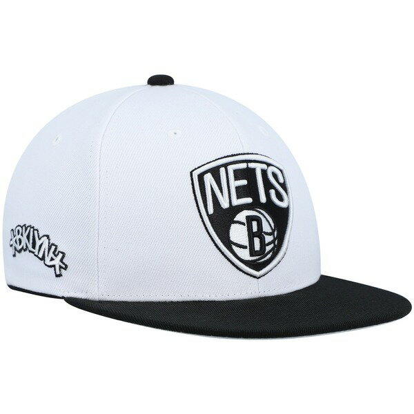 ミッチェル＆ネス ミッチェル&ネス メンズ 帽子 アクセサリー Brooklyn Nets Mitchell & Ness Core Side Snapback Hat White