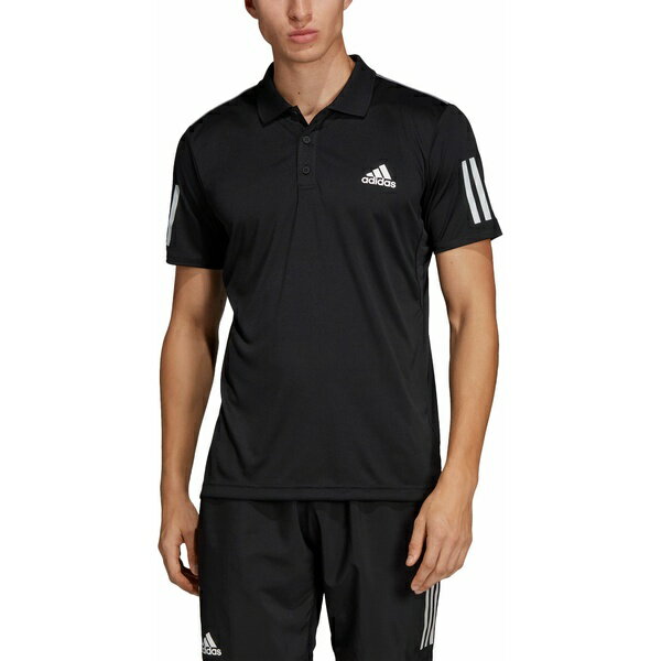 アディダス メンズ シャツ トップス adidas Men's Club 3 Stripes Tennis Polo Black/White