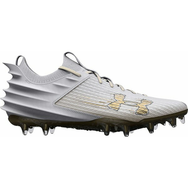 A_[A[}[ Y TbJ[ X|[c Under Armour Men's Blur Smoke 2.0 MC Football Cleats White/Gold