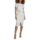 ケンジー レディース ワンピース トップス Women's Tulip-Sleeve Tie-Waist Sheath Dress Ivory