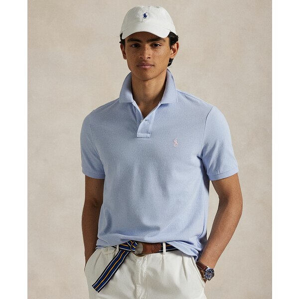 ե   ȥåץ Men's Classic-Fit Cotton Polo Shirt Cornflower Bl...