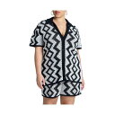 エロクイ レディース カットソー トップス Plus Size Oversized Crochet Button Up Zigzag crochet
