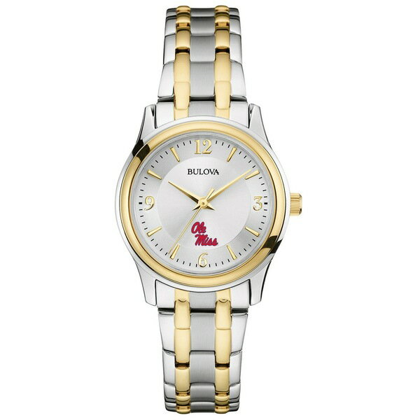 ブロバ レディース 腕時計 アクセサリー Ole Miss Rebels Bulova Women's Classic TwoTone Round Watch Silver/Gold