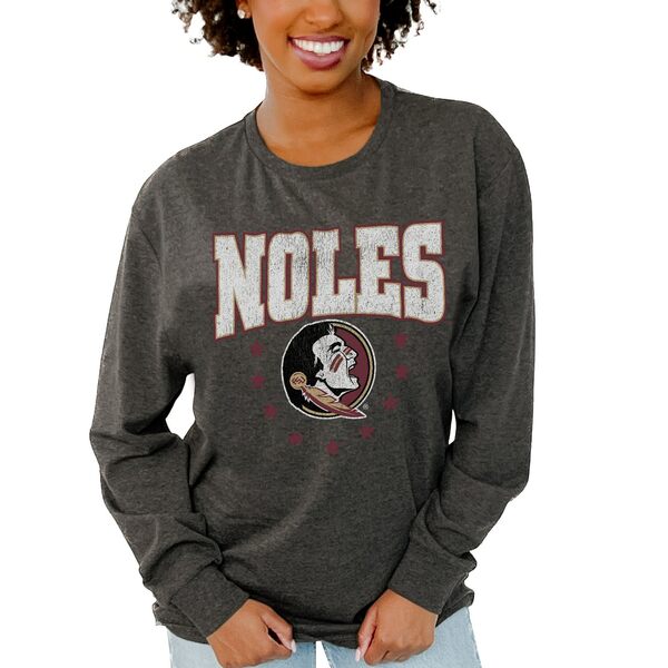 ゲームデイ レディース Tシャツ トップス Florida State Seminoles Gameday Couture Women's Everyday Long Sleeve TShirt Charcoal