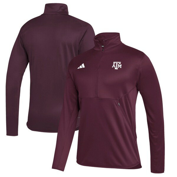 ǥ  㥱åȡ֥륾  Texas A&M Aggies adidas Stadium Knit QuarterZip Pullover Jacket Maroon