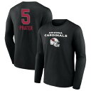 ファナティクス メンズ Tシャツ トップス Arizona Cardinals Fanatics Branded Personalized Name & Number Team Wordmark Long Sleeve TShirt Black
