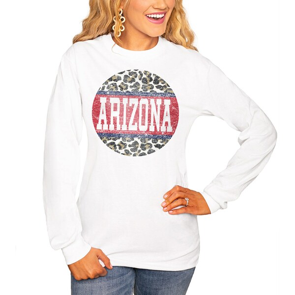 Q[fC fB[X TVc gbvX Arizona Wildcats Women's Scoop & Score Long Sleeve TShirt White