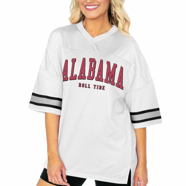 ゲームデイ レディース Tシャツ トップス Alabama Crimson Tide Gameday Couture Women's Option Play Oversized Mesh Fashion Jersey White