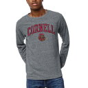 リーグカレッジエイトウェア メンズ Tシャツ トップス Cornell Big Red League Collegiate Wear 1965 Victory Falls Long Sleeve TriBlend TShirt Heather Gray