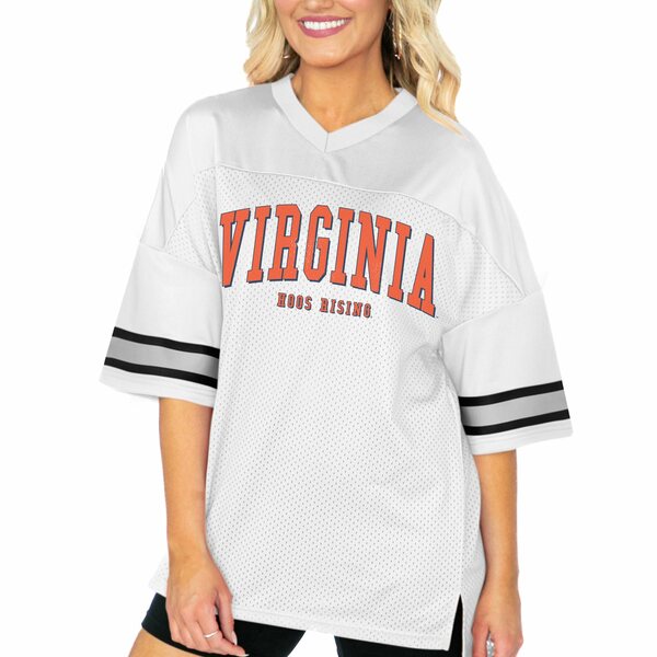 ゲームデイ レディース Tシャツ トップス Virginia Cavaliers Gameday Couture Women's Option Play Oversized Mesh Fashion Jersey White