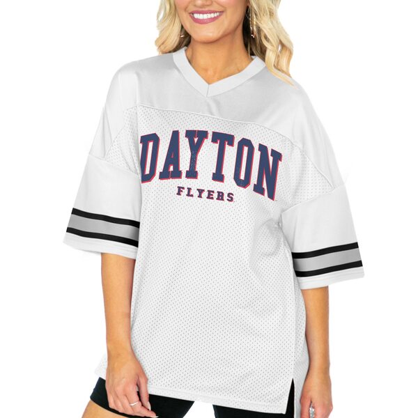 ゲームデイ レディース Tシャツ トップス Dayton Flyers Gameday Couture Women's Option Play Oversized Mesh Fashion Jersey White