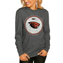 ゲームデイ レディース Tシャツ トップス Oregon State Beavers Gameday Couture Women's Circle Graphic Fitted Long Sleeve TShirt Charcoal