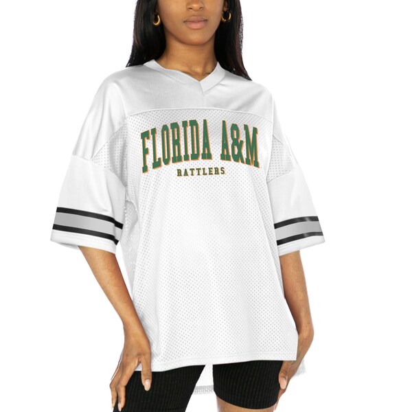 ゲームデイ レディース Tシャツ トップス Florida A&M Rattlers Gameday Couture Women's Option Play Oversized Mesh Fashion Jersey White