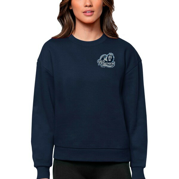 アンティグア レディース パーカー・スウェットシャツ アウター Old Dominion Monarchs Antigua Women's Logo Victory Crewneck Pullover Sweatshirt Navy