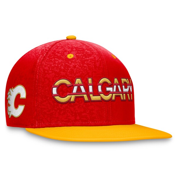 楽天astyファナティクス メンズ 帽子 アクセサリー Calgary Flames Fanatics Authentic Pro Rink Two Tone Snapback Hat???Red/ Yellow