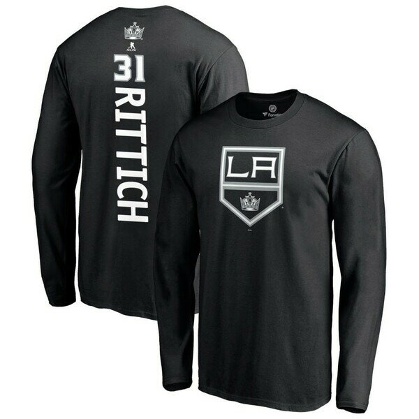 եʥƥ  T ȥåץ Los Angeles Kings Fanatics Branded Personalized Playmaker Name &Number Long Sleeve TShirt Rittich,David-31