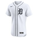 ナイキ メンズ ユニフォーム トップス Detroit Tigers Nike Home Elite Custom Jersey White 2