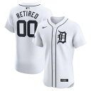 ナイキ メンズ ユニフォーム トップス Detroit Tigers Nike Home Elite PickAPlayer Retired Roster Patch Jersey White