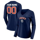 t@ieBNX fB[X TVc gbvX Detroit Tigers Fanatics Branded Women's Cooperstown Collection Personalized Winning Streak Long Sleeve VNeck TShirt Navy