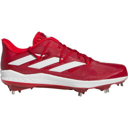 アディダス メンズ フィットネス スポーツ adidas Men's adizero Afterburner 9 Metal Baseball Cleats Red/White