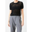 エンドレスローズ レディース カットソー トップス Women's Sequins Knit Top Black