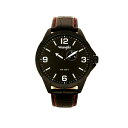 O[ Y rv ANZT[ Men's Watch, 48MM IP Titanium Case with Titanium Dial, Second Hand Subdual, Black Strap with Red Stitching Black