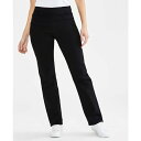 スタイルアンドコー レディース デニムパンツ ボトムス Women's Mid-Rise Pull-On Straight-Leg Denim Jeans, Created for Macy's Black Rinse