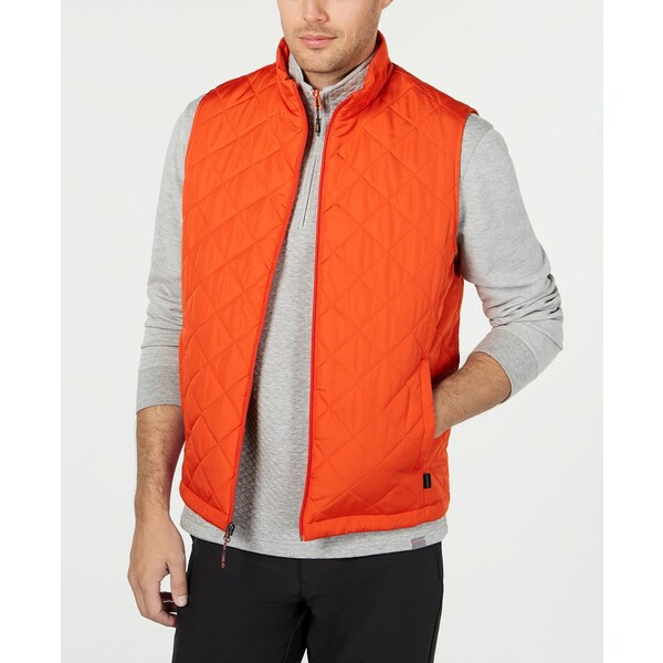 ホーク アンド カンパニー メンズ ジャケット＆ブルゾン アウター Men's Diamond Quilted Vest, Created for Macy's Princeton Orange
