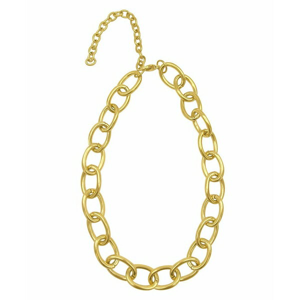 AhjA fB[X lbNXE`[J[Ey_ggbv ANZT[ Women's Oval Link Adjustable Gold-Tone Chain Necklace Yellow