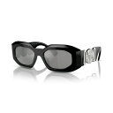 ヴェルサーチ レディース サングラス＆アイウェア アクセサリー Unisex Sunglasses, VE4425U Black/Mirrored