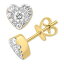 ե 쥯 ǥ ԥ ꡼ EFFY® Certified Diamond Heart Cluster Stud Earrings (3/8 ct. t.w.) in 14K Gold Yellow Gold