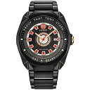 V`Y Y rv ANZT[ Men's Marvel Classic Avengers Tony Stark Black-Tone Stainless Steel Bracelet Watch 43mm Black