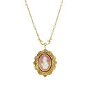 2028 fB[X lbNXE`[J[Ey_ggbv ANZT[ 14K Gold Plated Cameo Imitation Pearl Necklace Pink