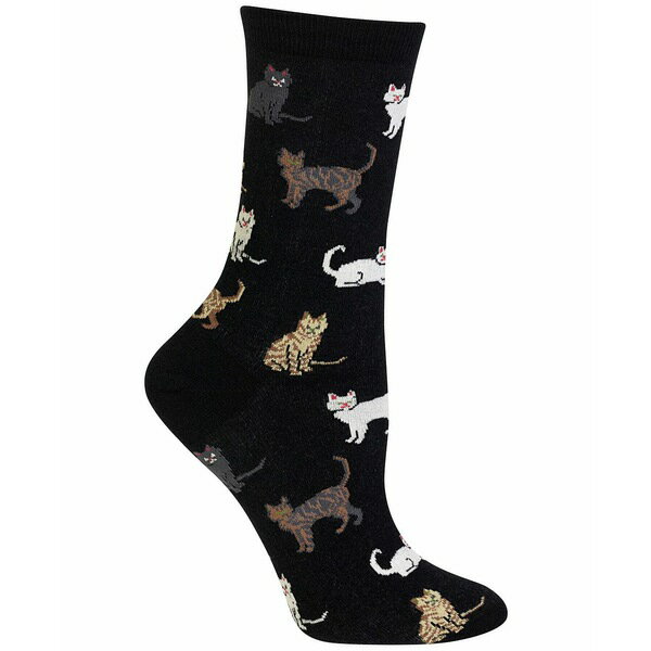 ホットソックス レディース 靴下 アンダーウェア Women s Cats Fashion Crew Socks Black