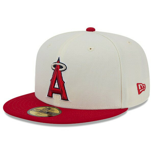 ニューエラ メンズ 帽子 アクセサリー Los Angeles Angels New Era Chrome 59FIFTY Fitted Hat Cream