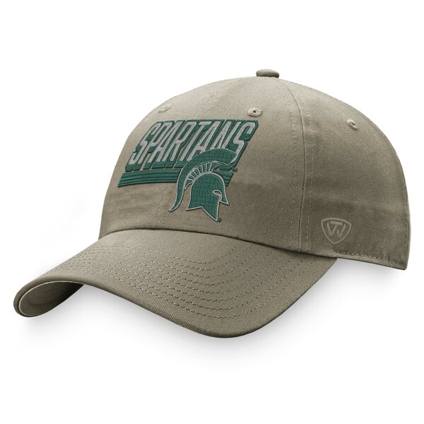 トップ・オブ・ザ・ワールド メンズ 帽子 アクセサリー Michigan State Spartans Top of the World Slice Adjustable Hat Khaki