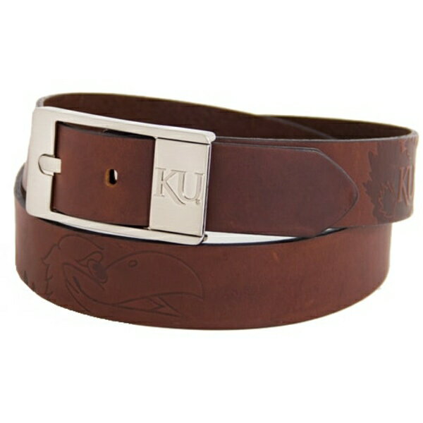 エーグルウィング メンズ ベルト アクセサリー Kansas Jayhawks Brandish Leather Belt Brown