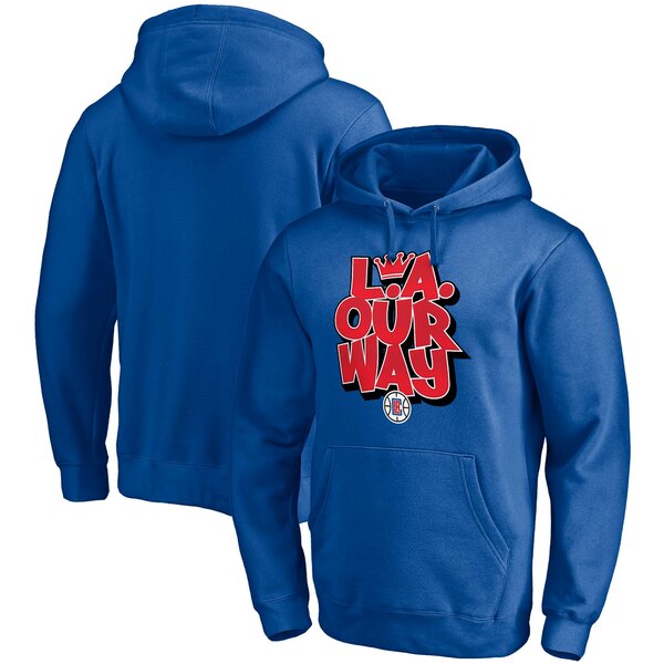 ファナティクス メンズ パーカー・スウェットシャツ アウター LA Clippers Fanatics L.A. Our Way Post Up Hometown Collection Fitted Pullover Hoodie Royal