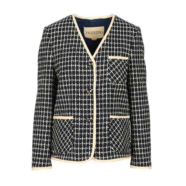 ヴァレンティノ ガラヴァーニ レディース ジャケット&ブルゾン アウター Boucl Jacket NAVY/AVORIO