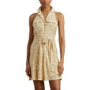 ラルフローレン レディース ワンピース トップス Floral Crepe Sleeveless Shirtdress Cream/Tan