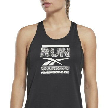 リーボック レディース シャツ トップス Reebok Women's Running Speedwick Graphic Tank Top Night Black