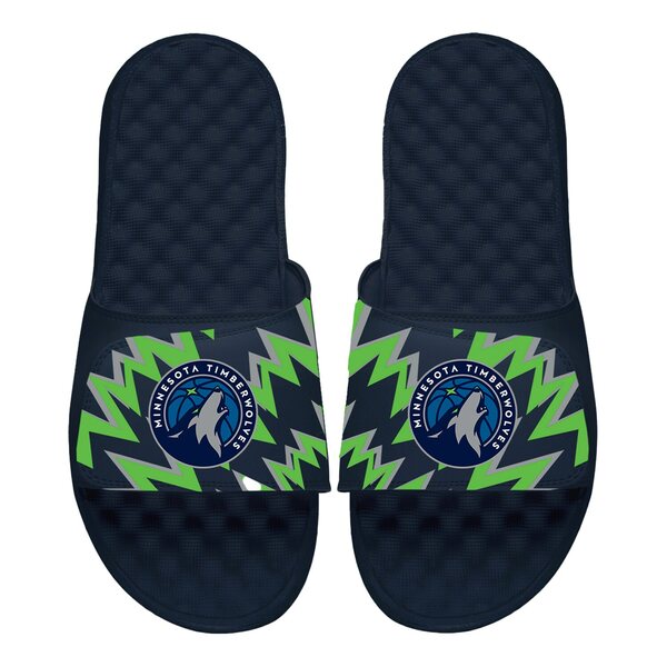 アイスライド メンズ サンダル シューズ Minnesota Timberwolves ISlide High Energy Slide Sandals Black