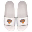 アイスライド メンズ サンダル シューズ New York Knicks ISlide Primary Logo Motto Slide Sandals White