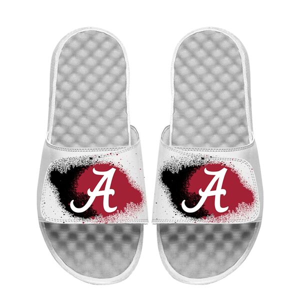 楽天astyアイスライド メンズ サンダル シューズ Alabama Crimson Tide ISlide Spray Paint Slide Sandals White