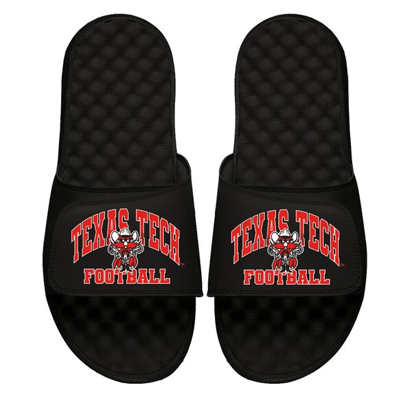 アイスライド メンズ サンダル シューズ Texas Tech Red Raiders ISlide Unisex Football Varsity Slide Sandals Black