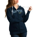 アンティグア レディース パーカー・スウェットシャツ アウター Tampa Bay Rays Antigua Women's Team Logo Victory FullZip Hoodie Navy