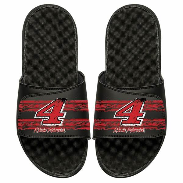 アイスライド メンズ サンダル シューズ Kevin Harvick ISlide NASCAR Driver Tire Marks Slide Sandals Black